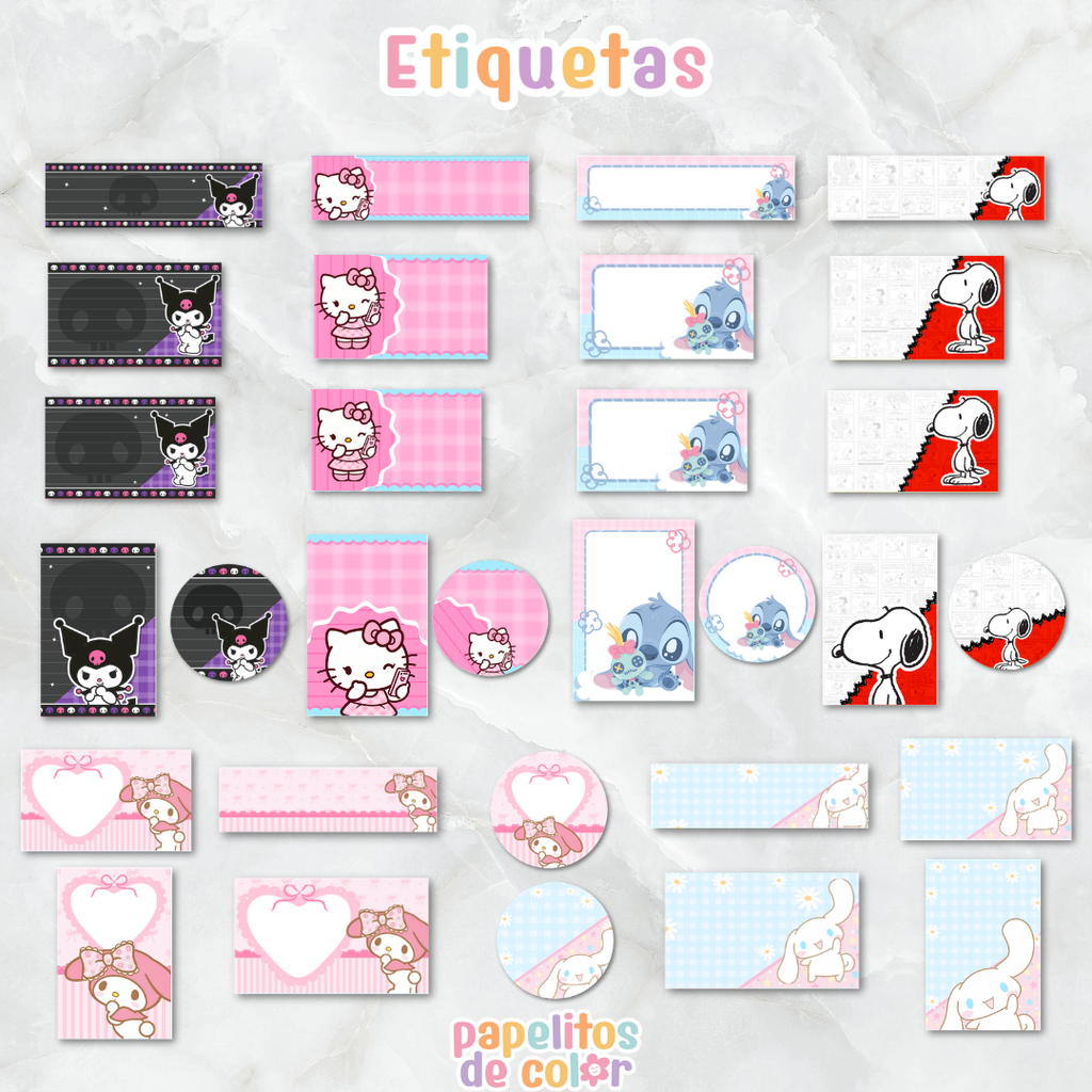 🎒Vol. 4 – Etiquetas Escolares | 69 Diseños🏷️