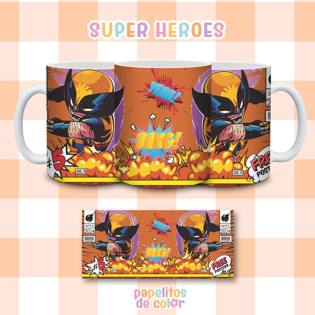 ☕🦸‍♂️ Diseños para Tazas – Super Héroes ⚡💥