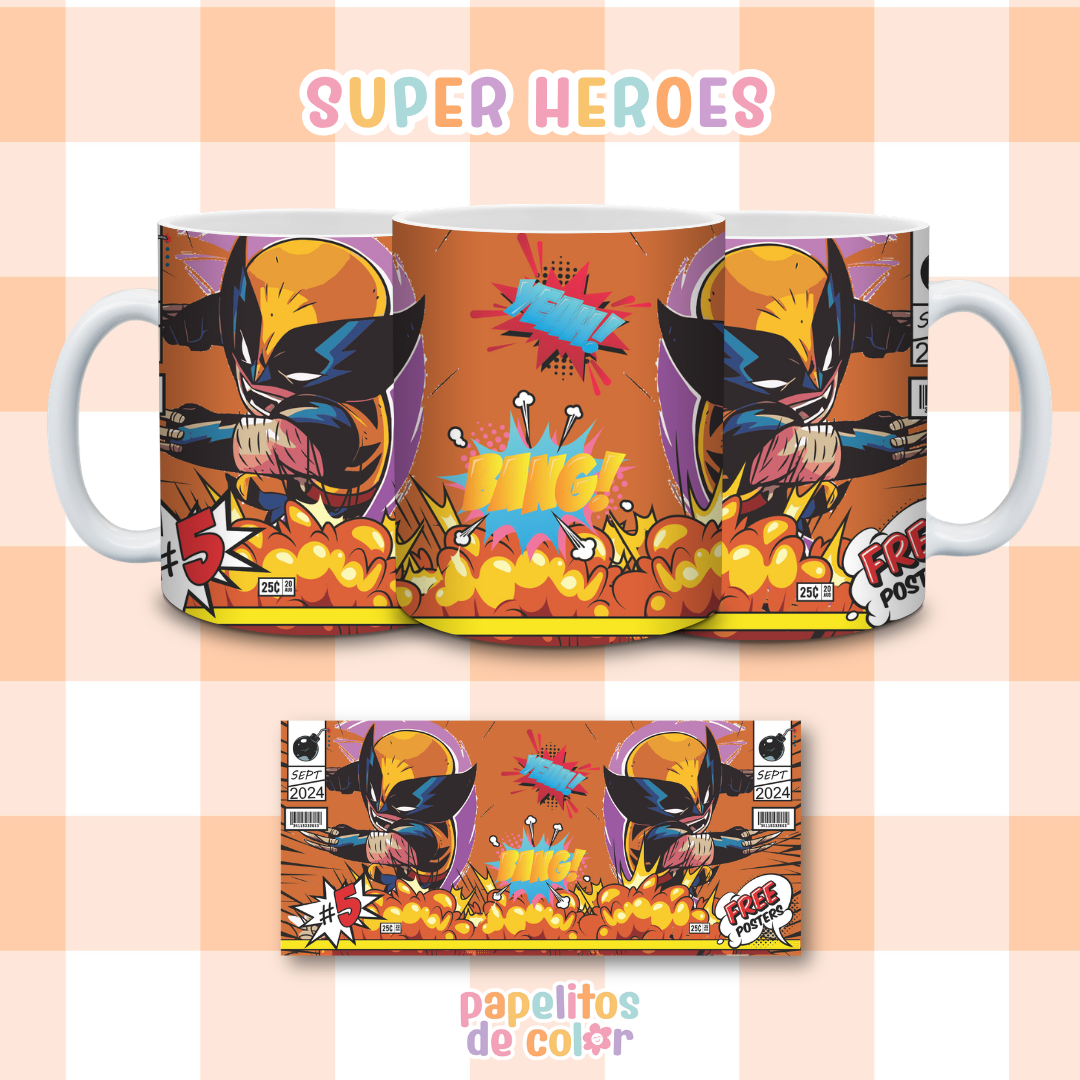 ☕🦸‍♂️ Diseños para Tazas – Super Héroes ⚡💥