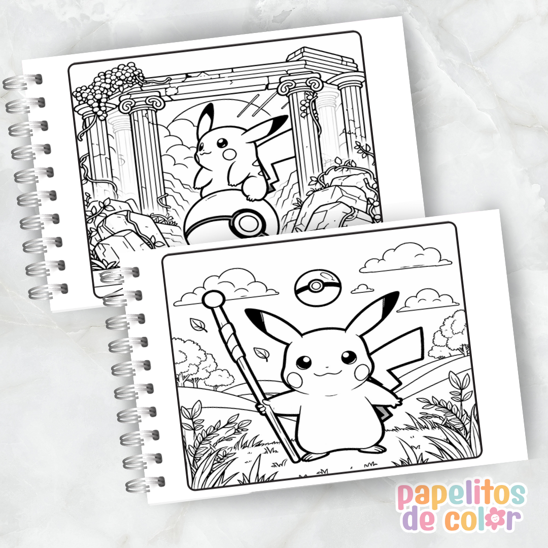 ⚡🎨 Libro para Pintar de Pikachu 🖍️✨