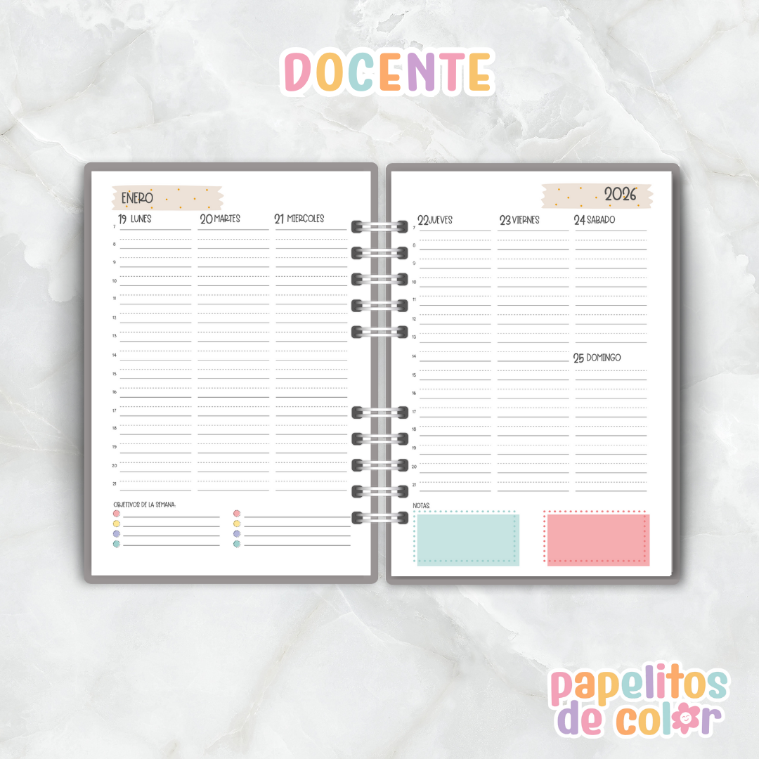 Agenda Docente 2026 ✏️📚✨