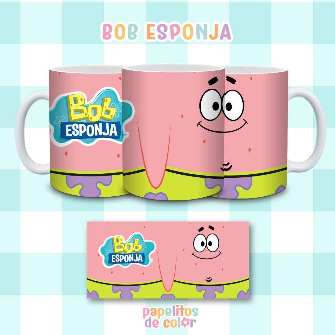 ☕🍍 Diseños para Tazas Bob Esponja ✨🫧
