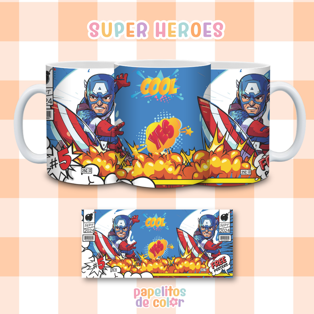 ☕🦸‍♂️ Diseños para Tazas – Super Héroes ⚡💥
