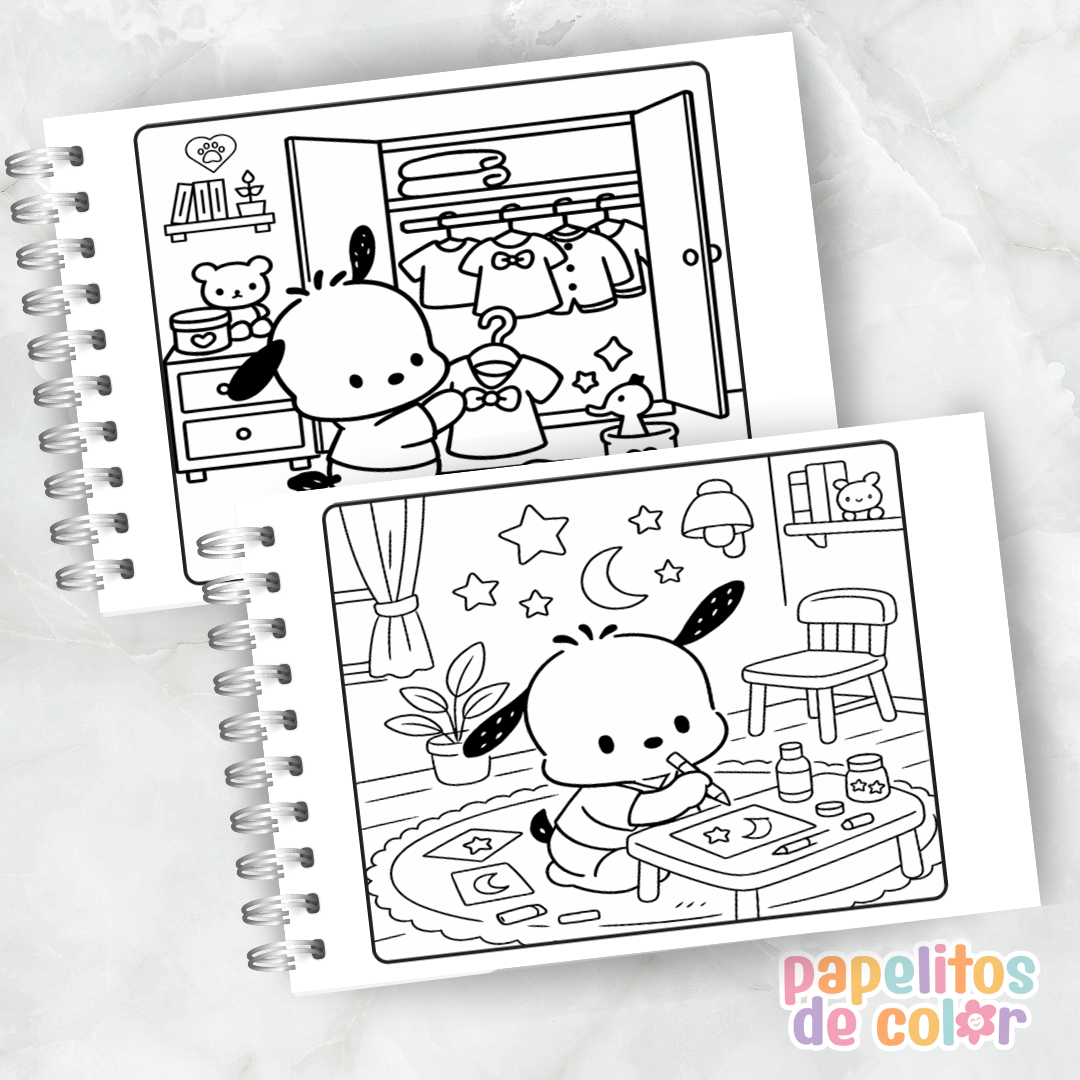 🐶🎨 Libro para Pintar de Pochacco 🖍️✨