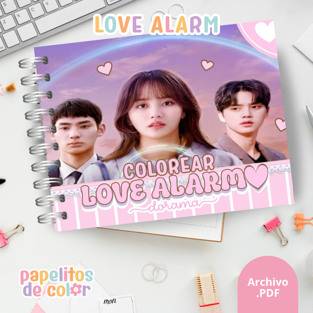 🎶 Libro para pintar Love Alarm 💖🎨