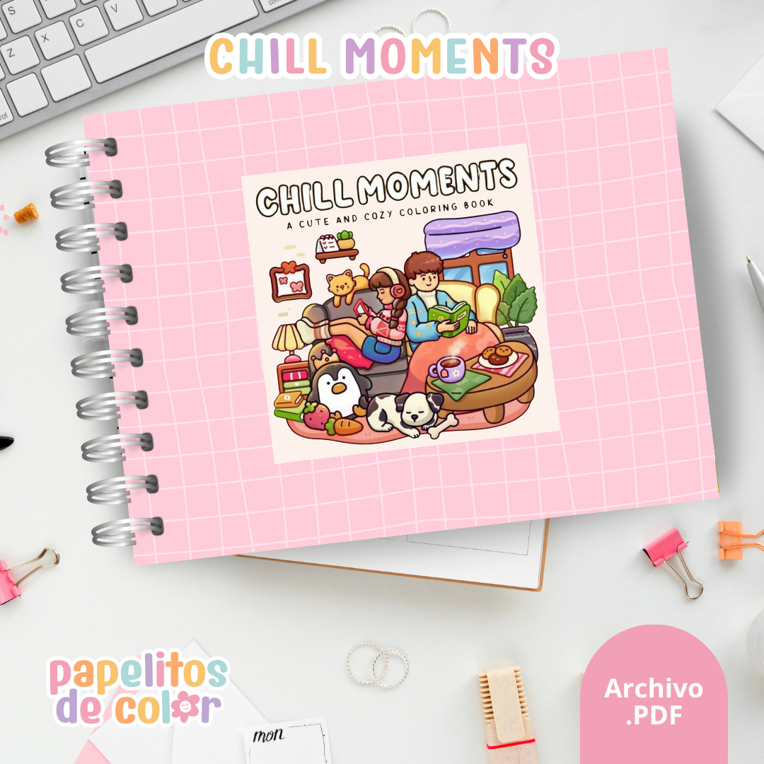 🌿✨ Libro para Pintar  Chill Moments🧘‍♀️🎨