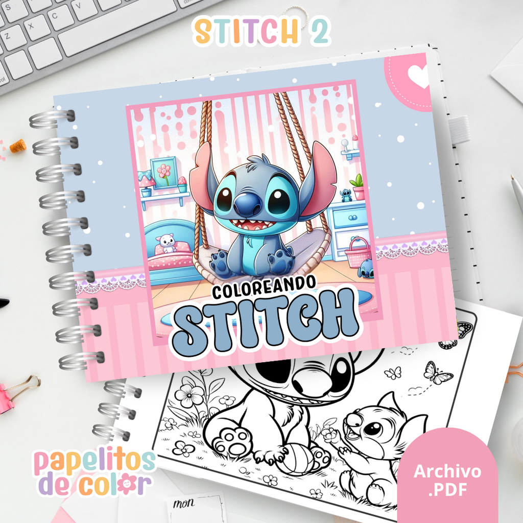 💙 Libro para Pintar Stitch Vol. 2 🌺✨