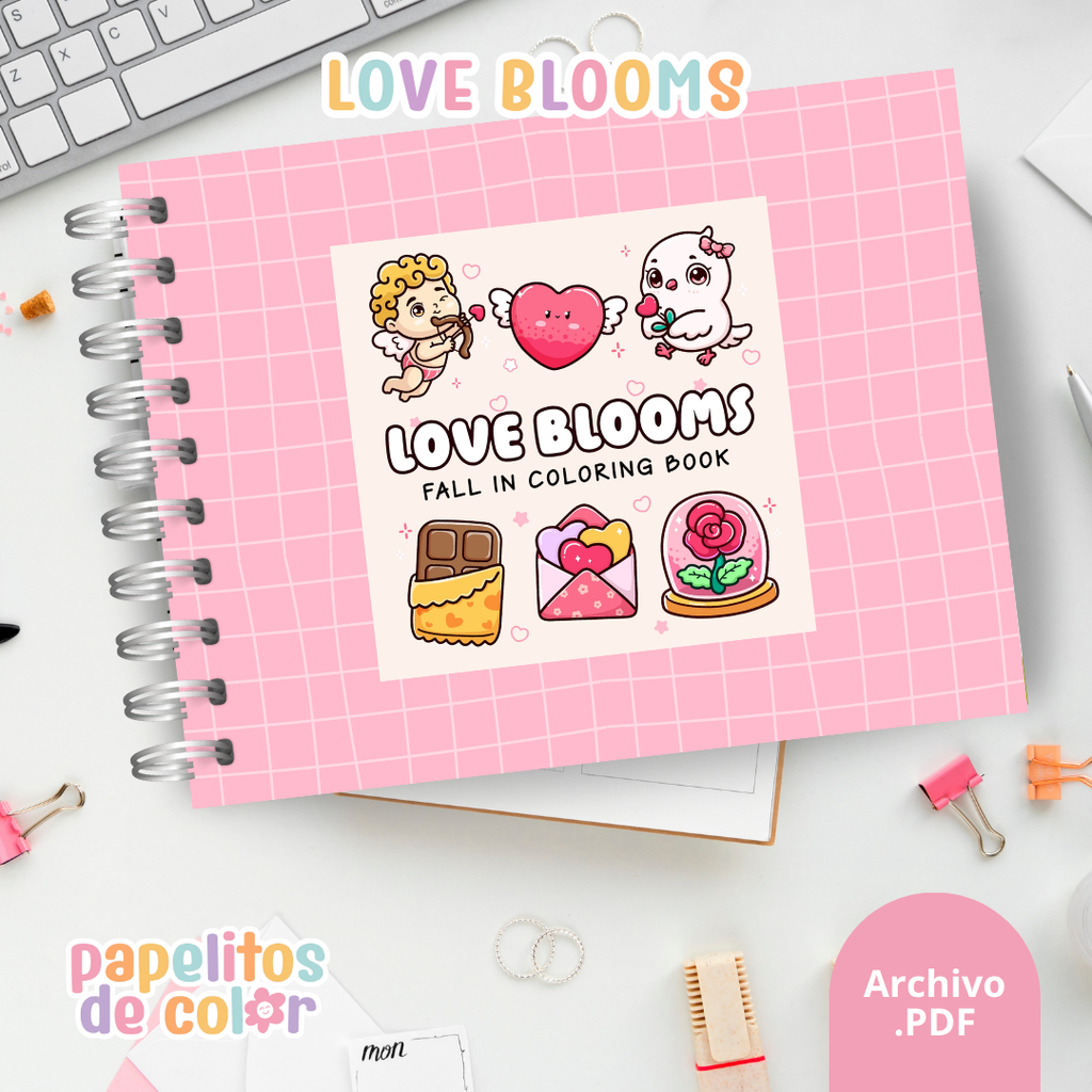 🌸💖  Libro para Pintar Love Blooms ✨🎨