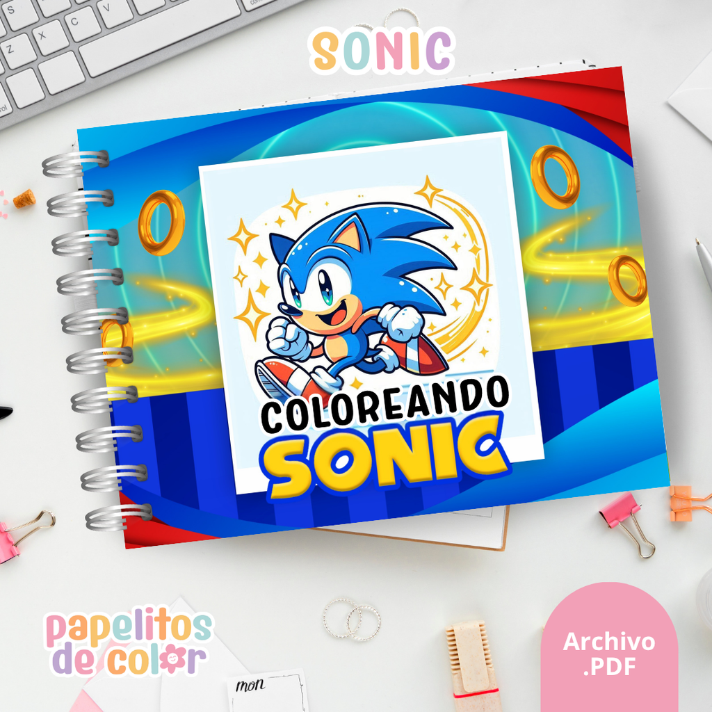 💙🎶 Libro para pintar Sonic ⚡🎨