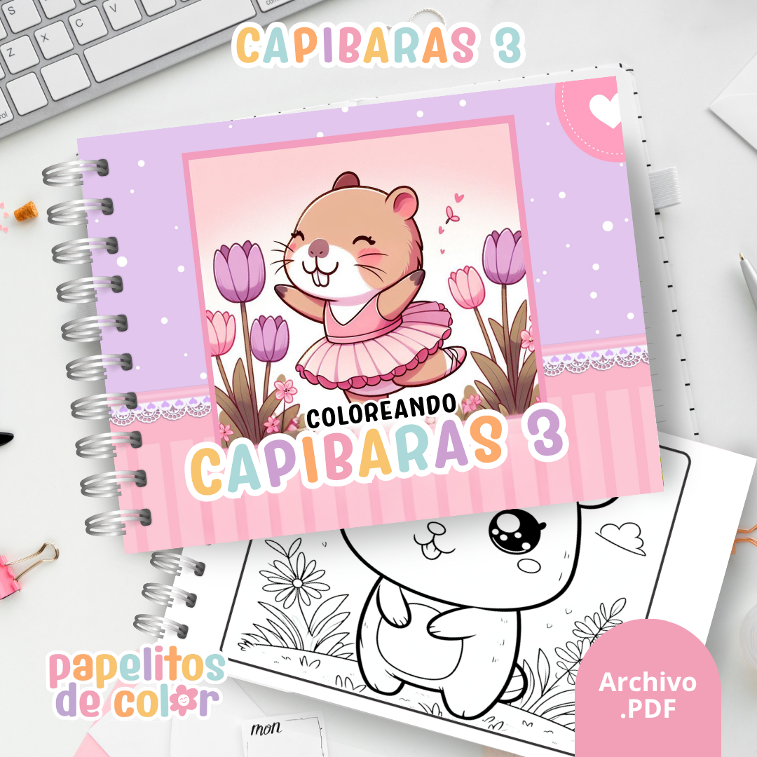 🦫 Libro para Pintar Capibaras Vol. 3 🎨✨