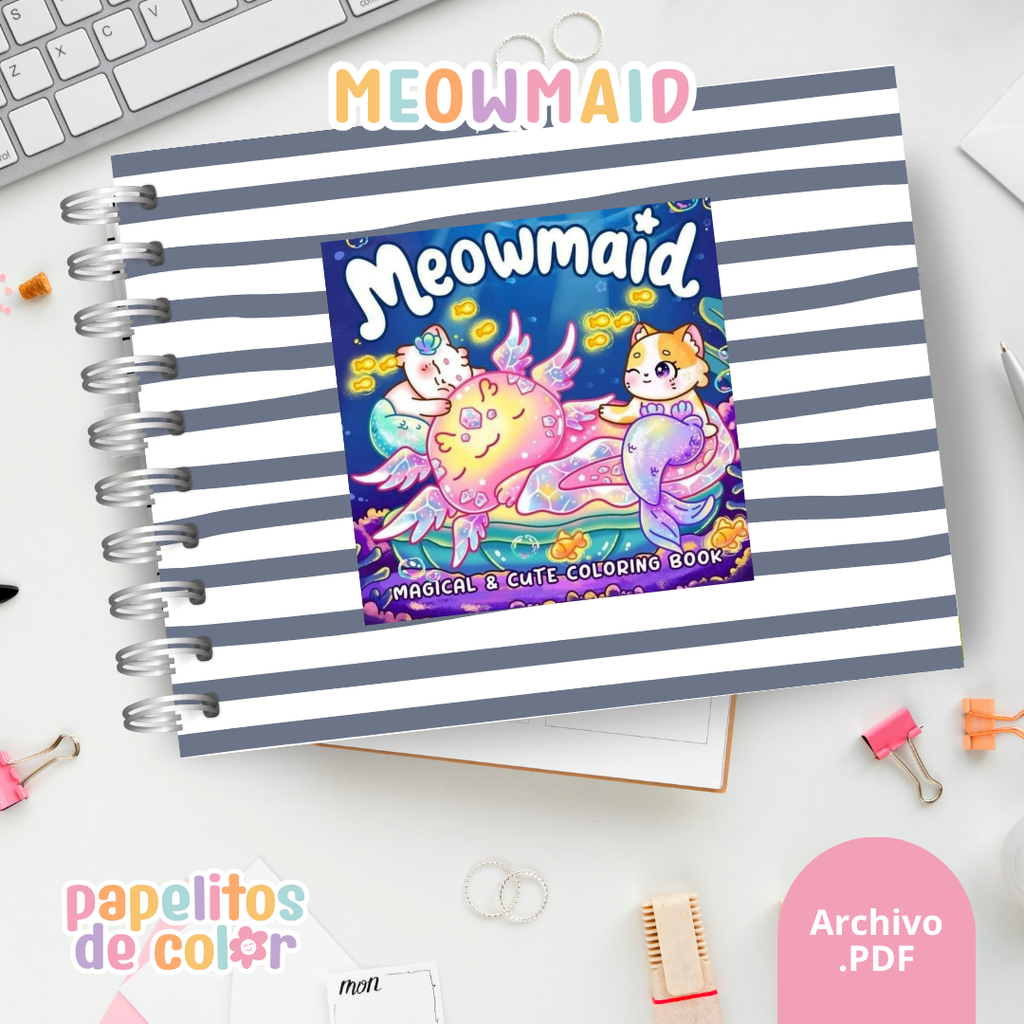 🧜‍♀️🐱 Libro para Pintar Meowmaid  ✨