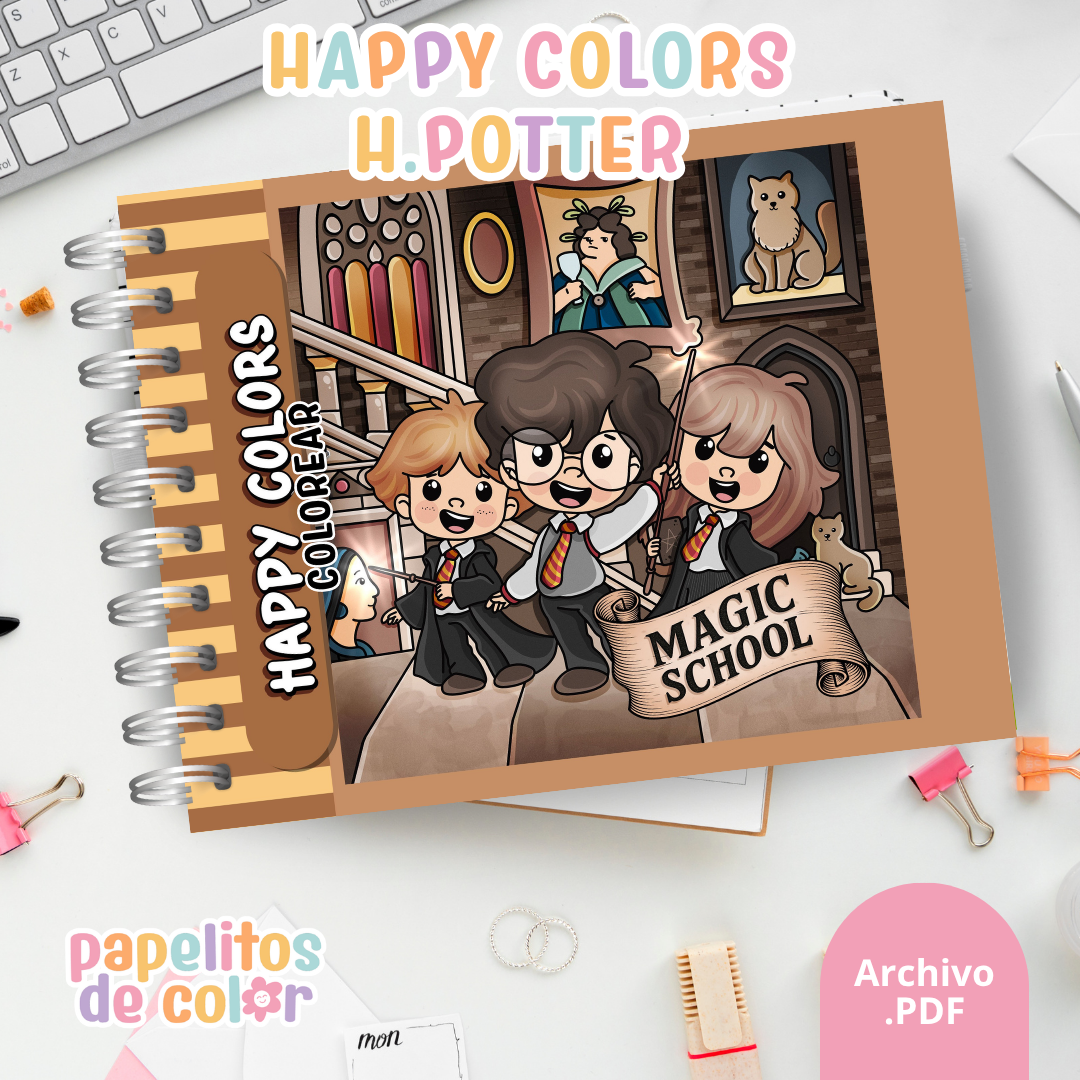 ⚡🎶 Libro para pintar Harry Potter Happy Colors 🧙‍♂️🎨
