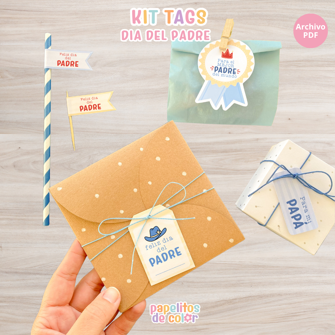 🎁 Kit Tags Día del Padre  🩵