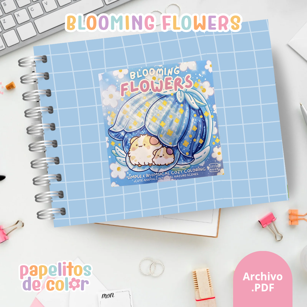 🌸 Libro para Pintar -  Blooming Flowers 🦊