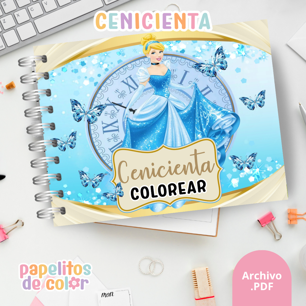👠 Libro para pintar Cenicienta 👠
