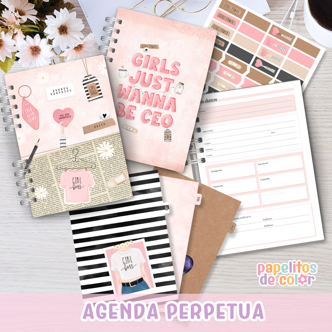 ✨🌸 Agenda Perpetua - Girl Pink  💕📖