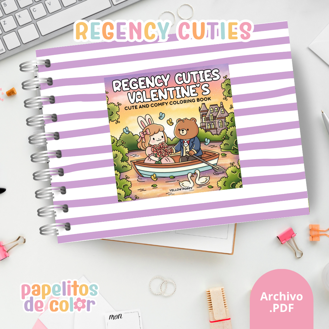 💕🎨 Libro para Pintar Regency Cuties Valentines ✨