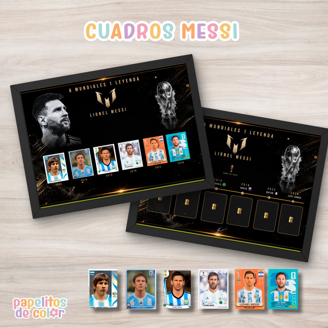 ⚽ Cuadros Messi  + Figuritas |  Editables en Canva🐐⚽