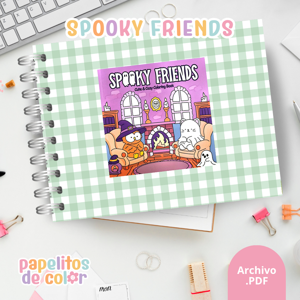 👻🖤 Cuaderno para pintar Spooky Friends ✨🎨