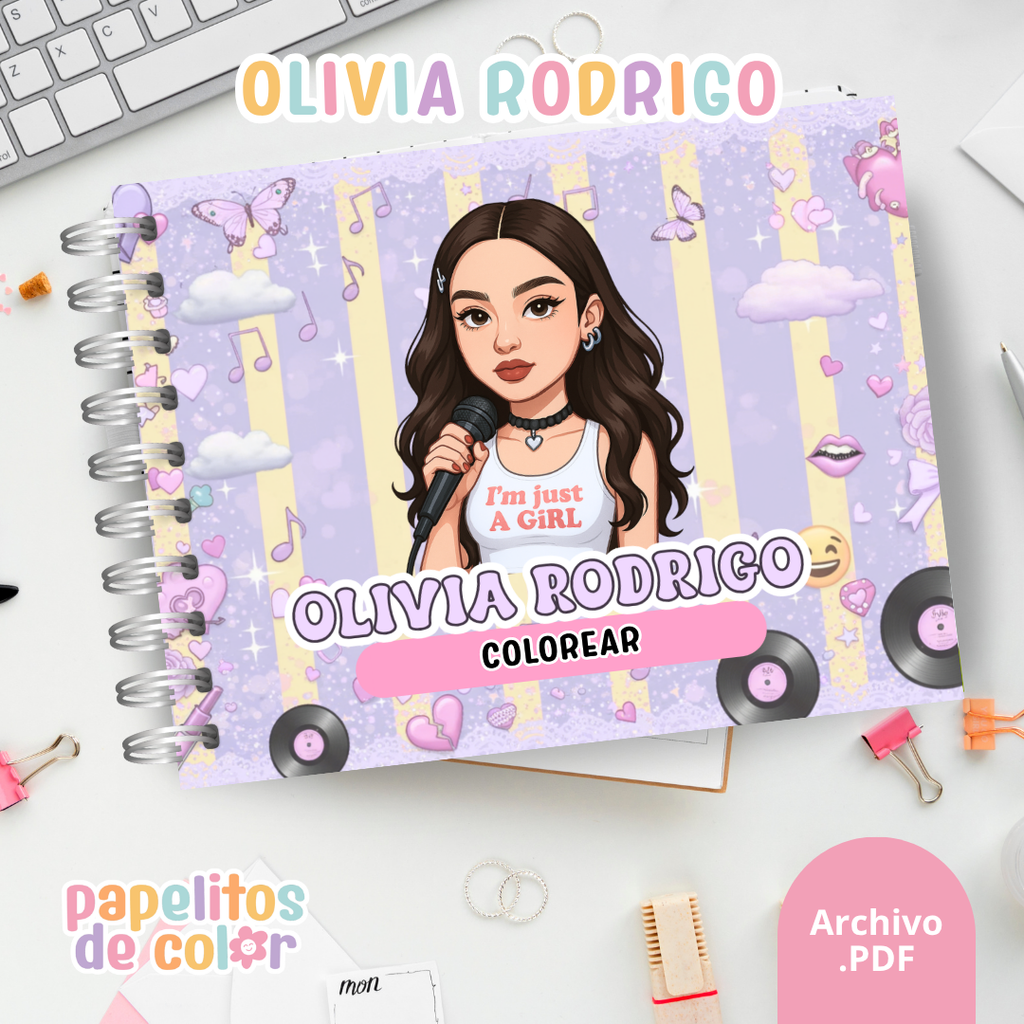 🎤🎶 Libro para pintar Olivia Rodrigo 💜🎨