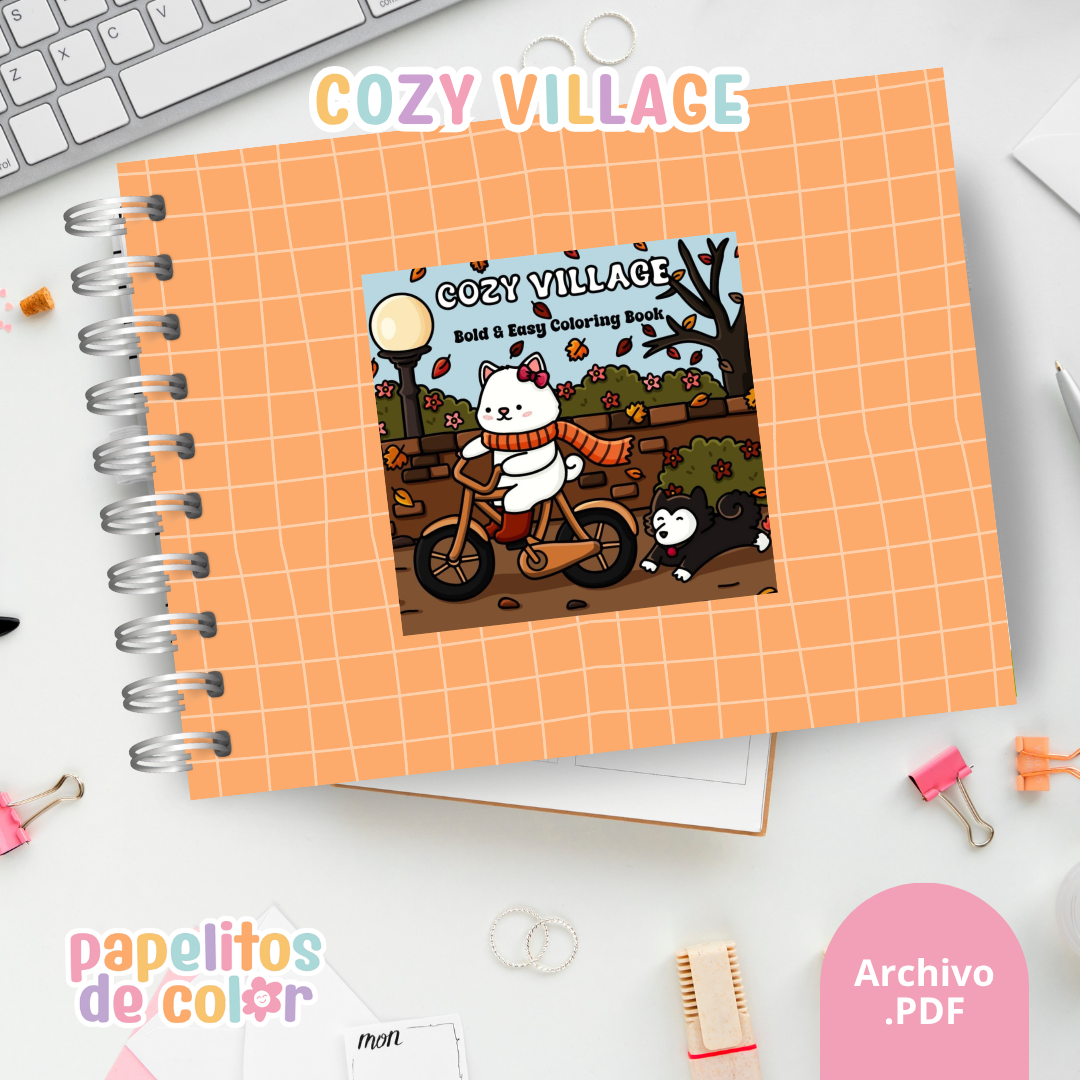🏡 Cuaderno para Pintar Cozy Village✨