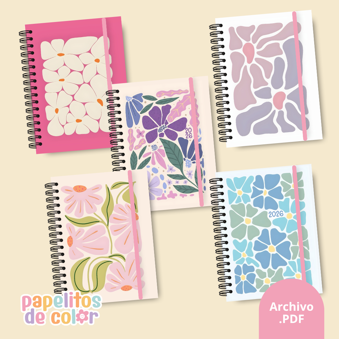 🌸 Pack 25 Portadas Agendas y Cuadernos  – Kit 11