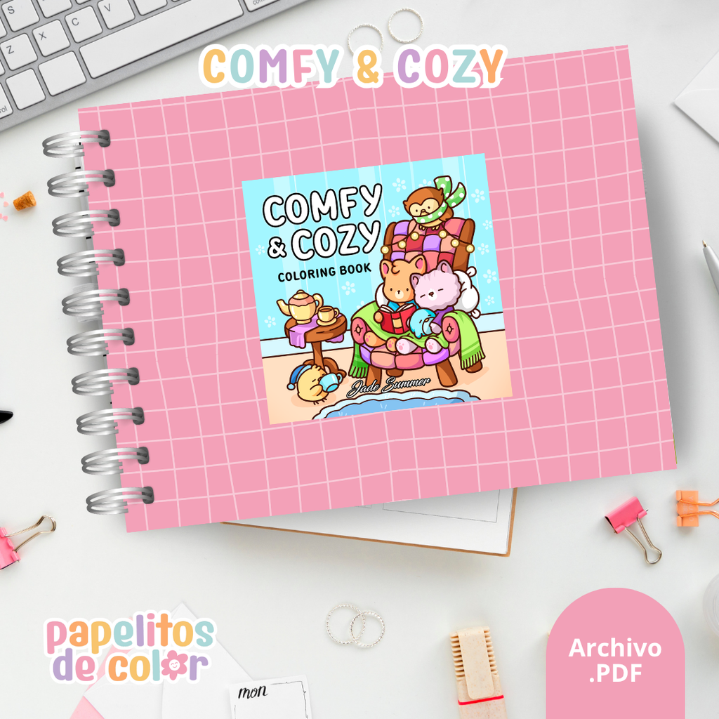 🤎🎨Libro para pintar Comfy & Cozy 🧸🕯️✨