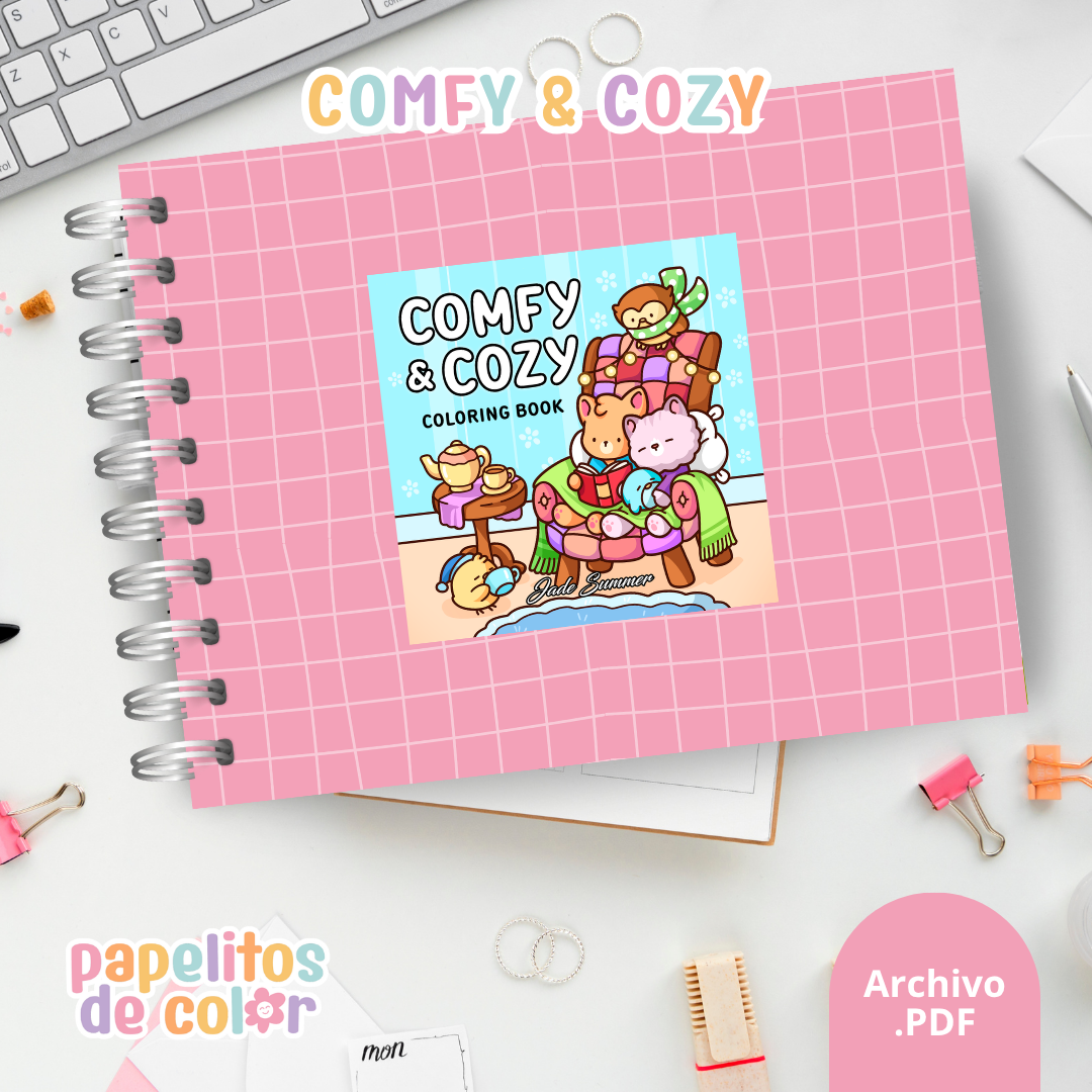 🤎🎨Libro para pintar Comfy & Cozy 🧸🕯️✨