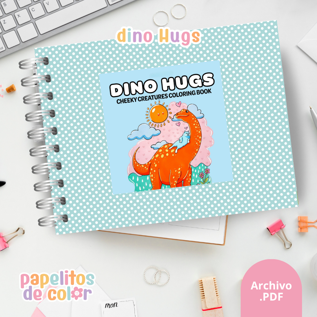 🦕💚 Libro para Pintar Dino Hugs  ✨