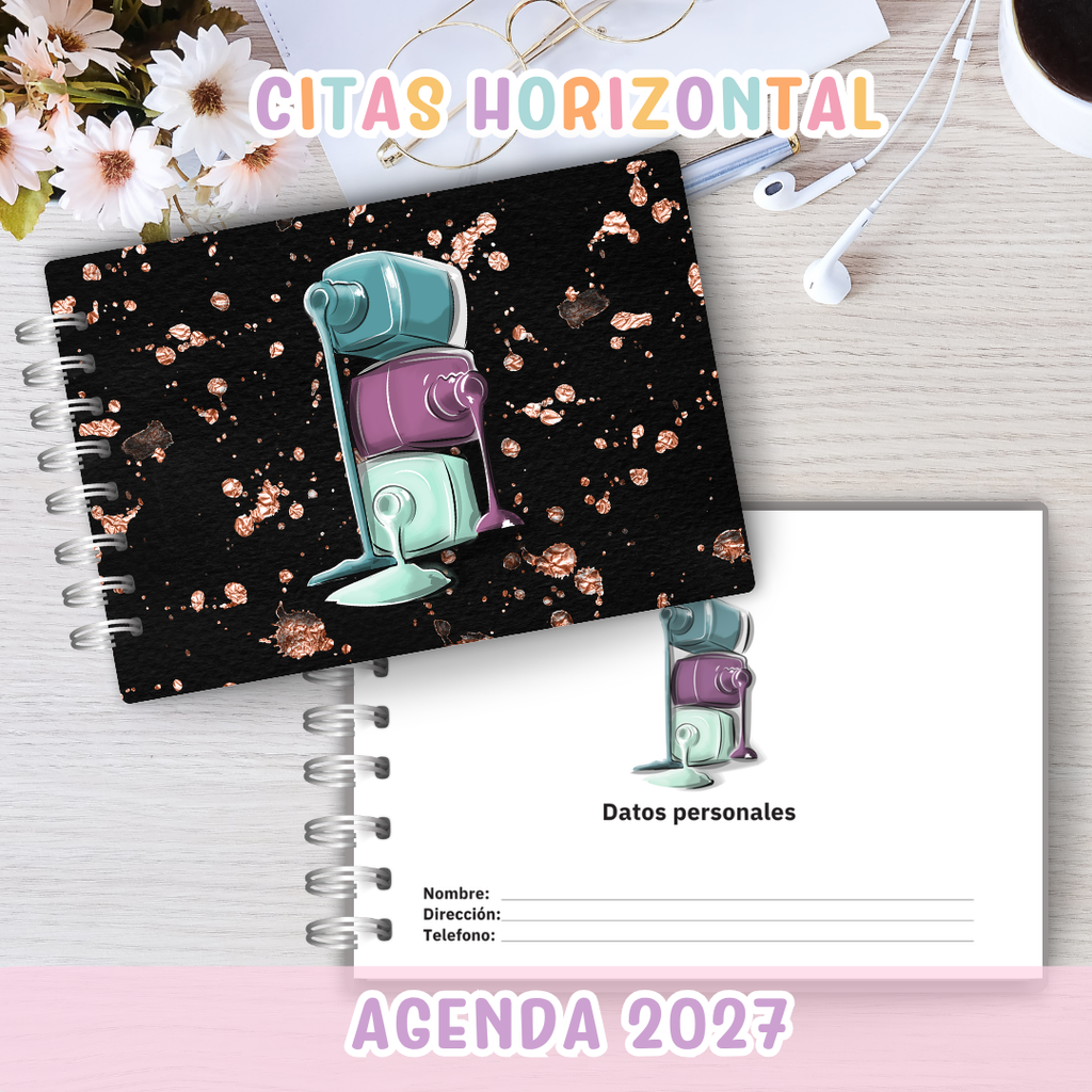 📒 Agenda de Citas Horizontal 2027 ✨