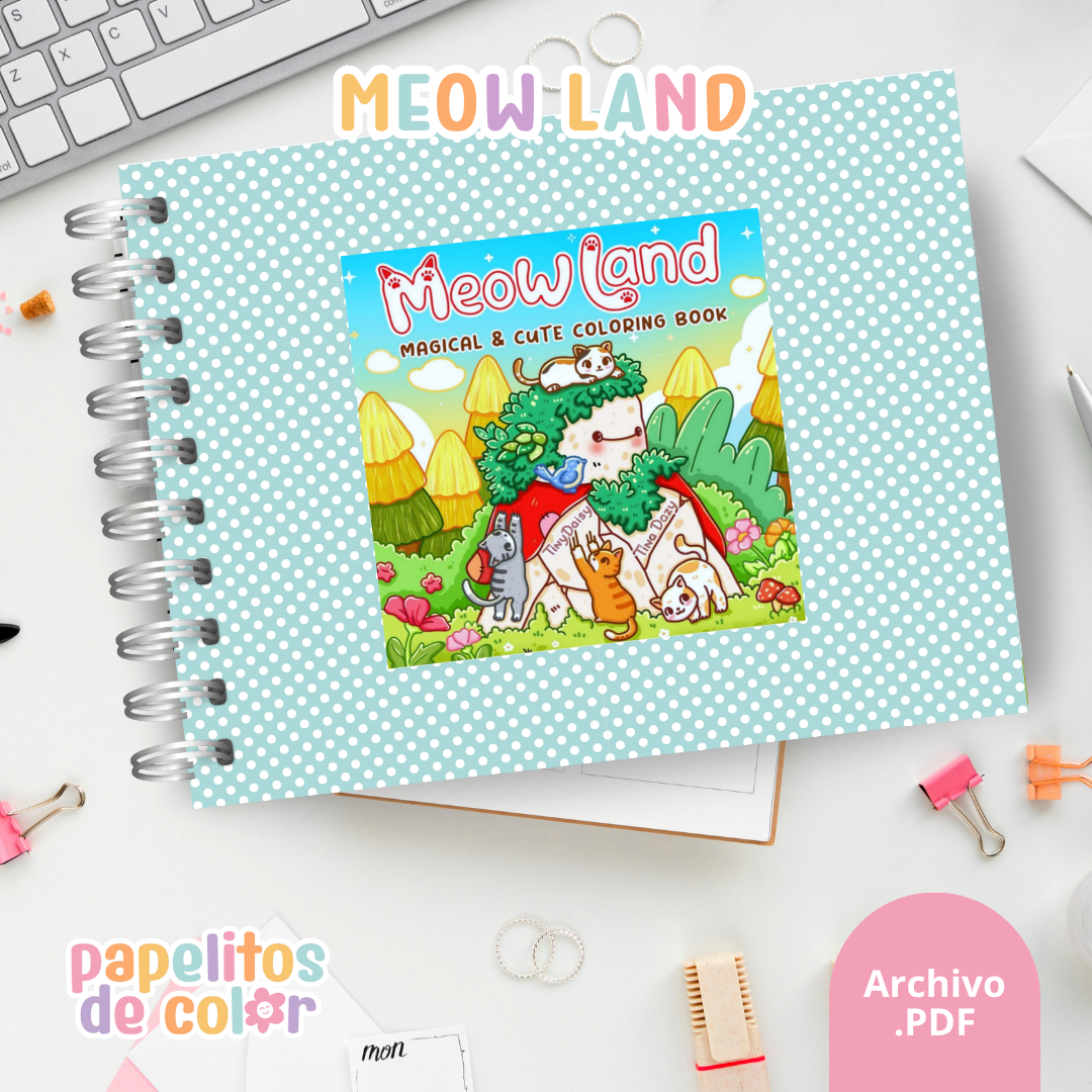 🐱🎨 Libro para Pintar Meowland ✨