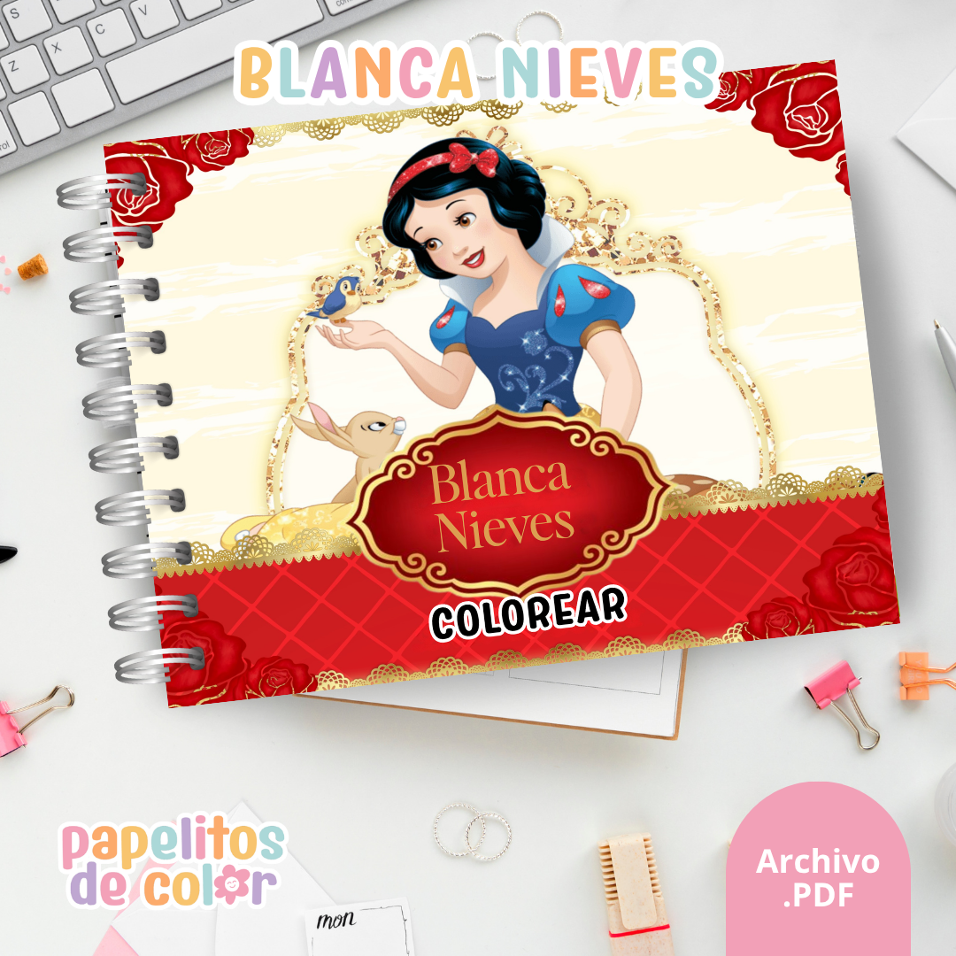 🍎 Libro para pintar Blancanieves 🍎