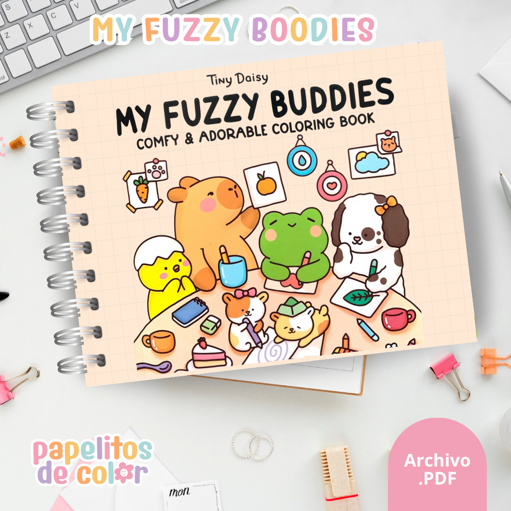 🎨 Libro para Pintar – My Fuzzy Buddies