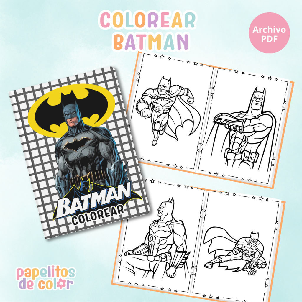 🦇 Libritos para Colorear A6 – Batman (Abrochados)