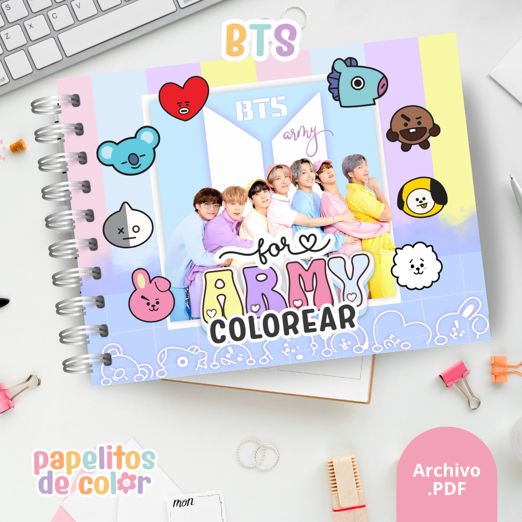 🎤✨ Cuaderno para pintar BTS ✨🎤
