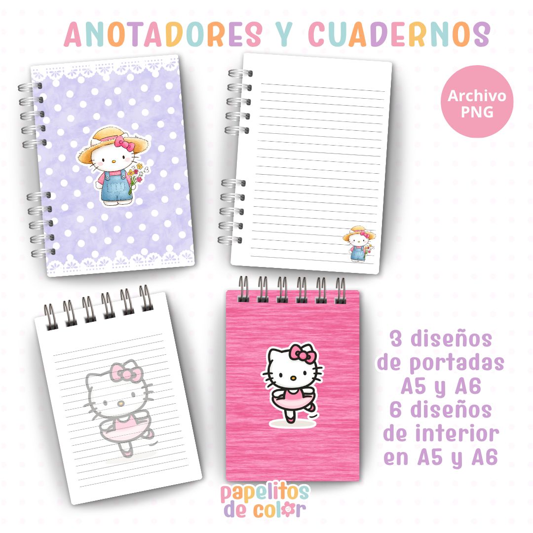 🎀📓 Cuadernos y Anotadores Kitty 1 📓🎀