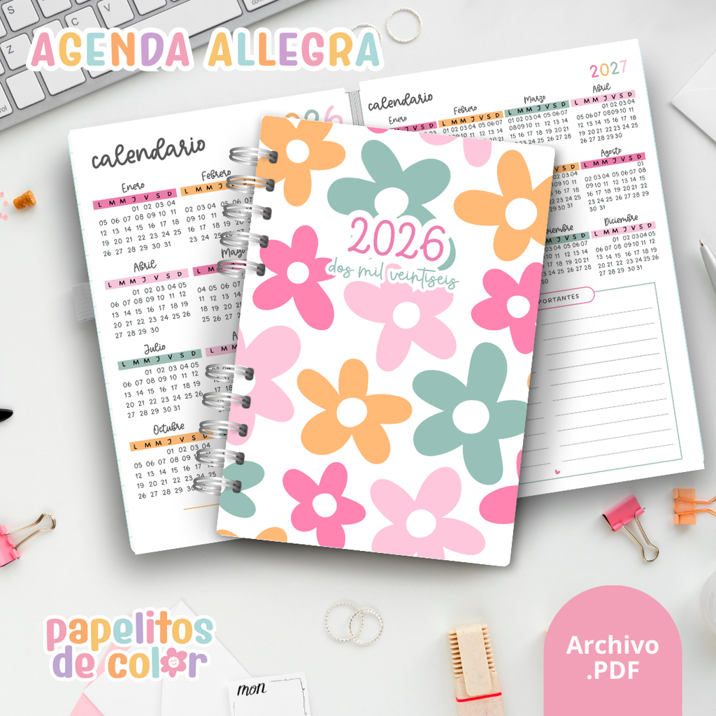 Agenda Diaria Allegra 2026 ✨
