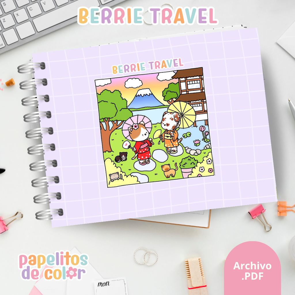 🍓✈️Libro para Pintar Berrie Travel  🌍🎨