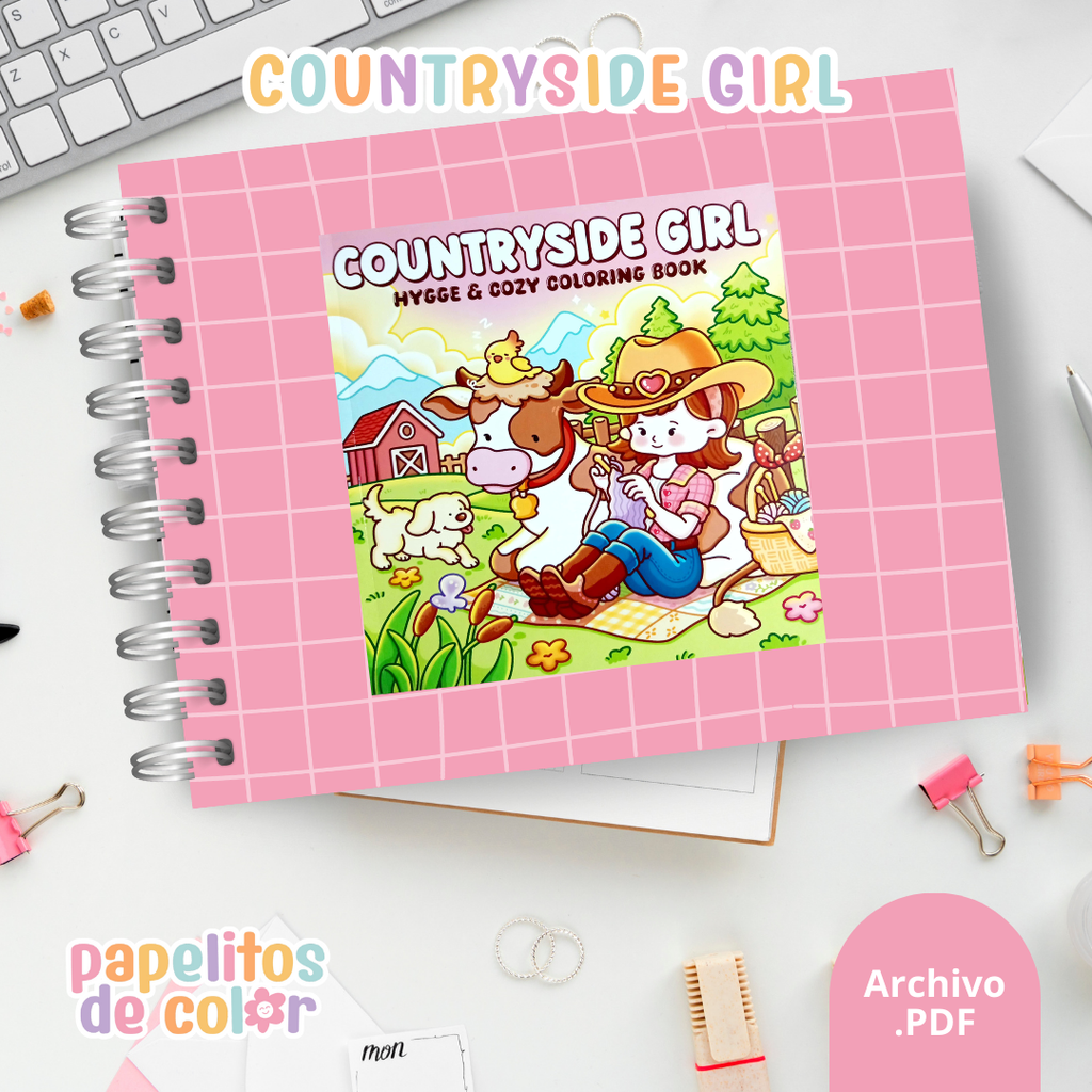 🌼Libro para Pintar - Countryside Girl 👧