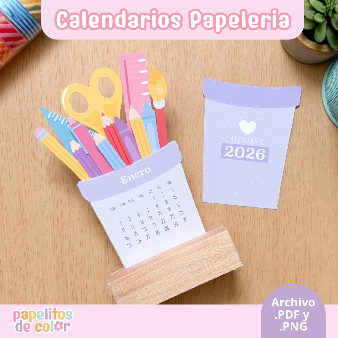 🩷 Calendario Papelería 2026 🩷