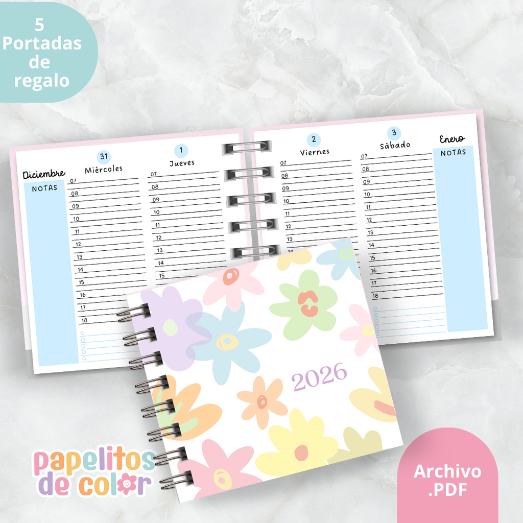 Agenda Arcoiris 2026 🌈 (15x15 cm)