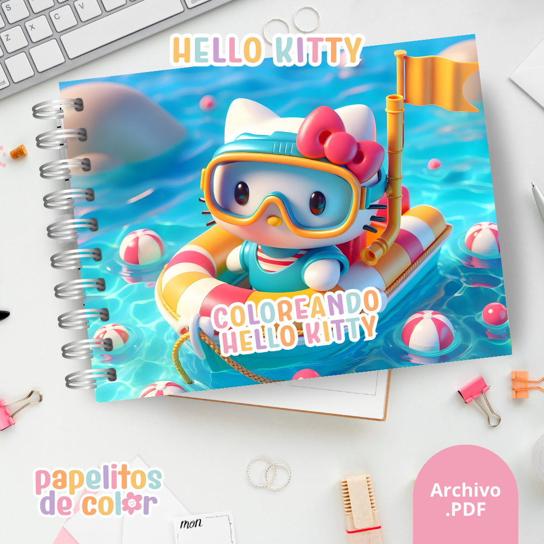 💖Libro para pintar Hello Kitty Vol. 2 🎀🐱✨