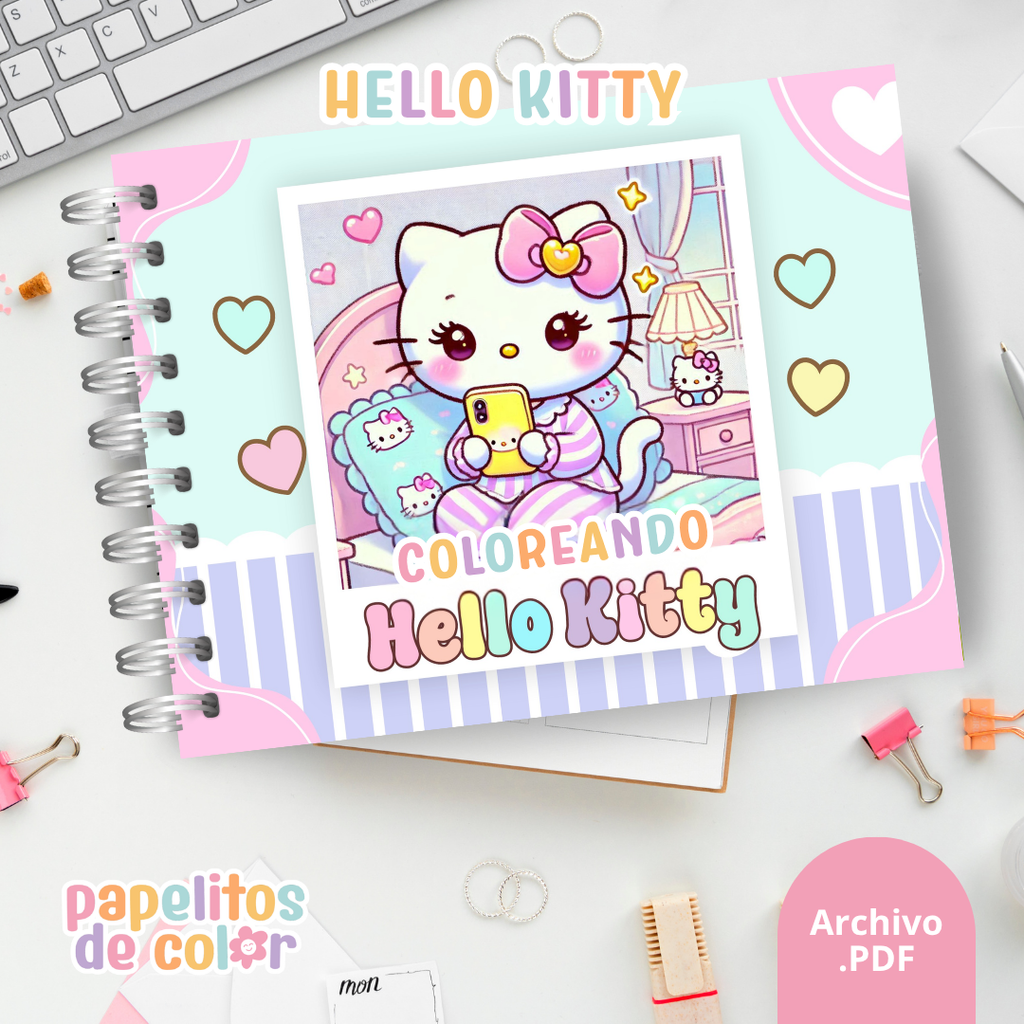 🐱💖Libro para pintar Hello Kitty 🎀✨