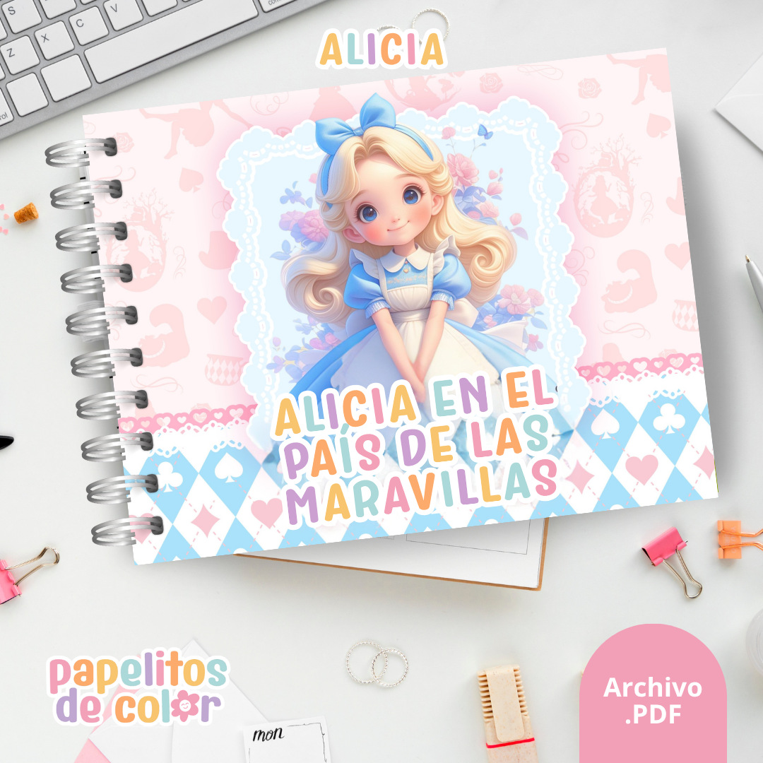 🐇🎩 Cuaderno para pintar Alicia 🎩🐇