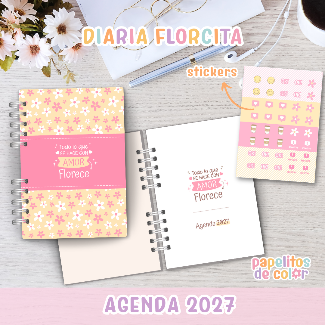 🌸 Agenda Florcitas - Diaria 2027 📖💐