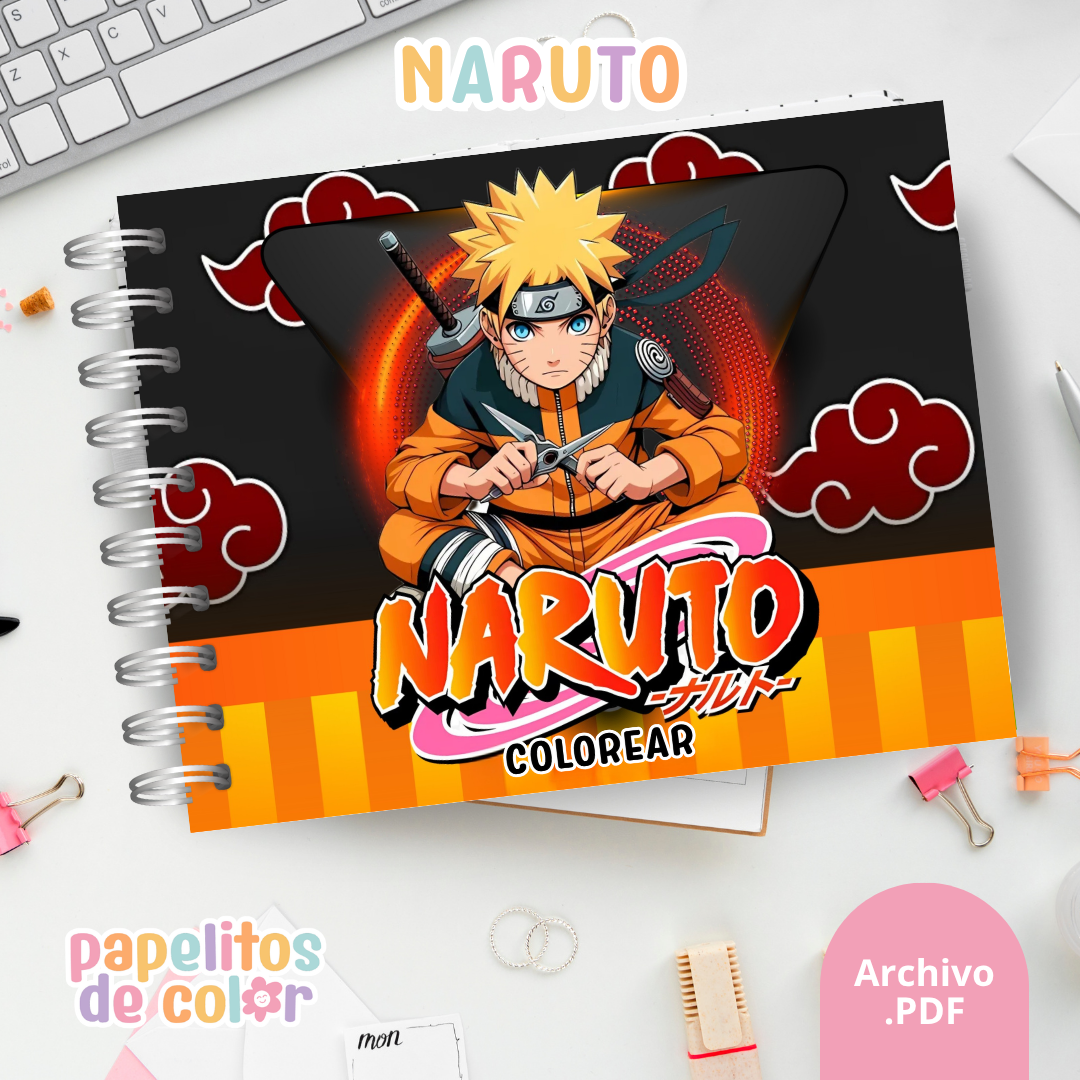 🍥🎶 Libro para pintar Naruto 🖌️🎨