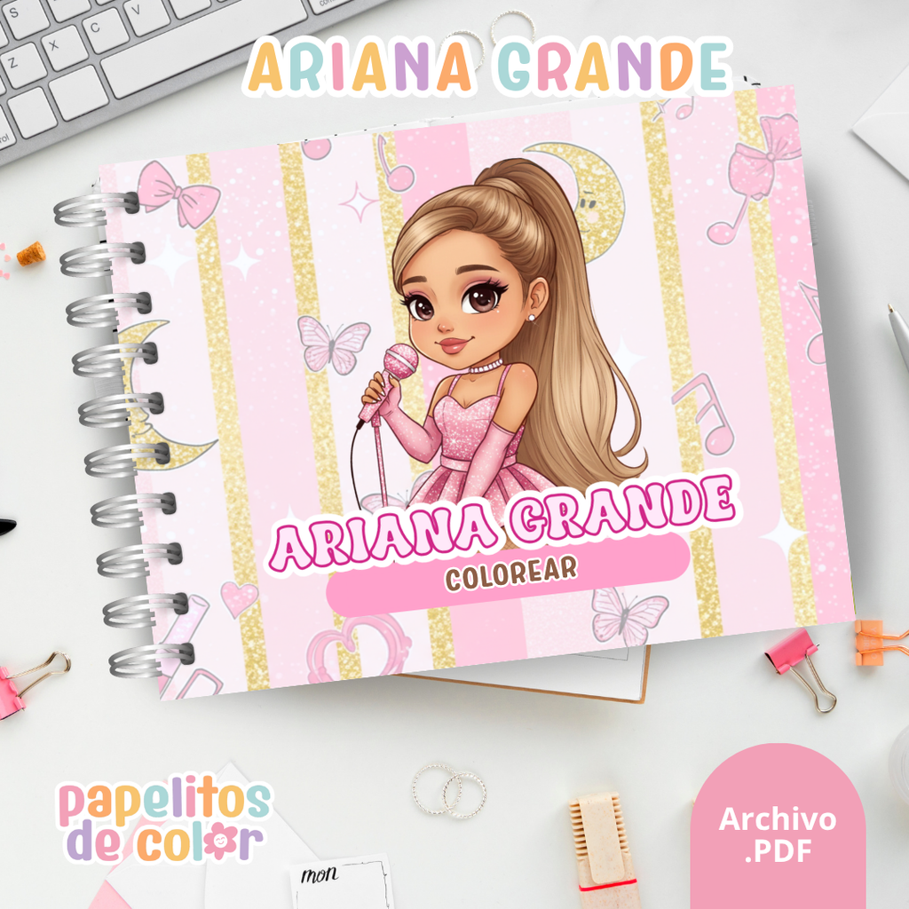 🎤🎶 Libro para pintar Ariana Grande 💖🎨
