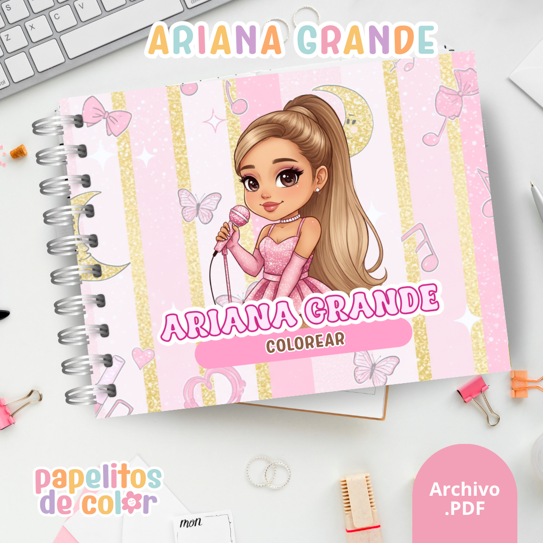 🎤🎶 Libro para pintar Ariana Grande 💖🎨
