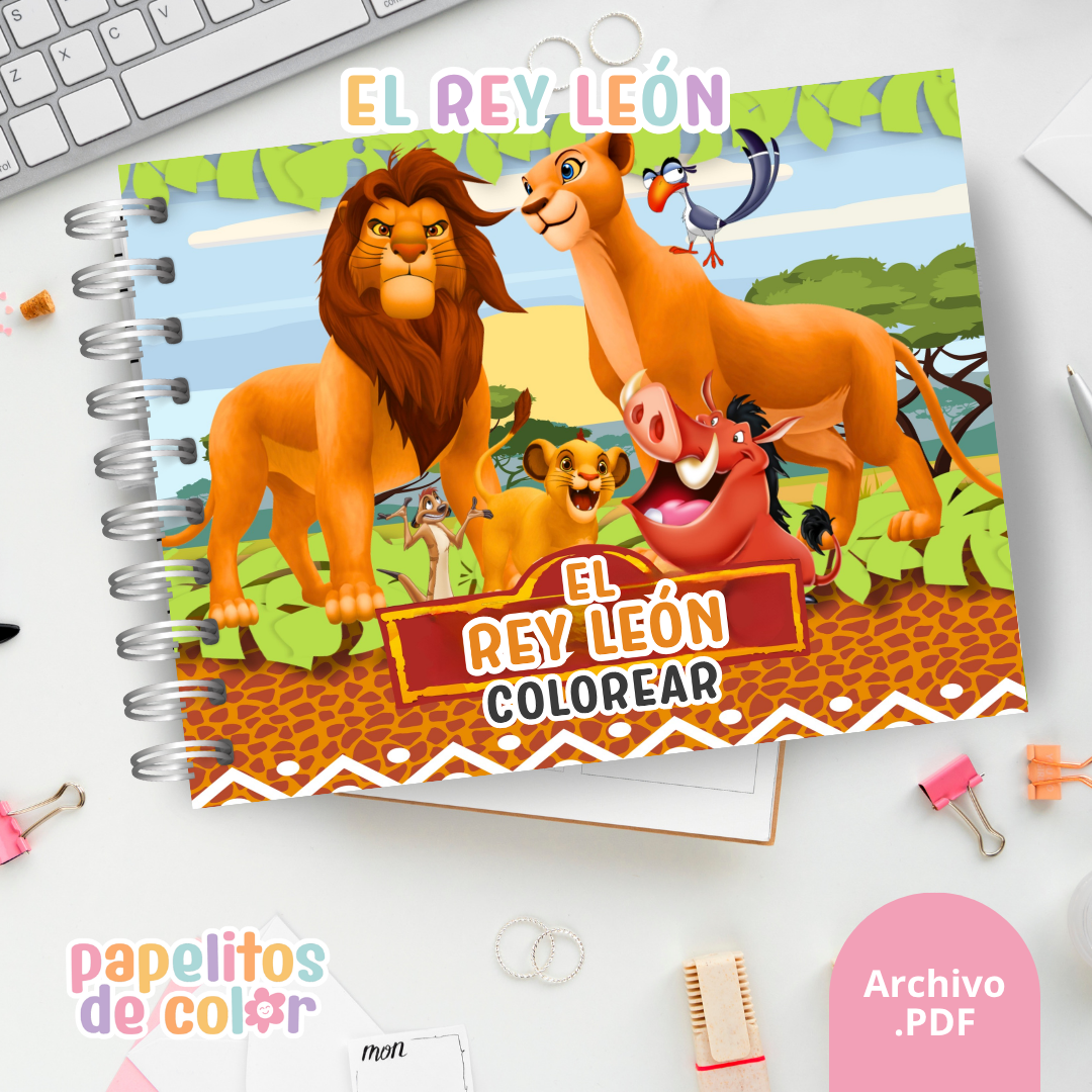 🦁🌿 Cuaderno para pintar Rey León 🌿🦁