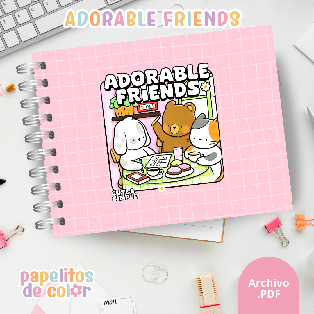 🐶 Libro para Pintar Adorable Friends 🎨✨